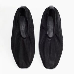Black Mesh Ballet Flats